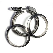 Stainless Bros 3.5in SS304 Quick Release V-Band Clamp Assembly (1 Female/1 Male/1 Quick Release)