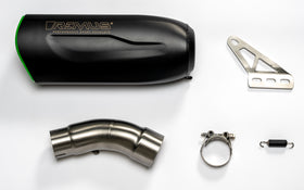 Remus 2024+ Ninja ZX-4RR 40th Anni. Edition - REMUS NXT w/Removable Sound Insert - SS BLK/GRN