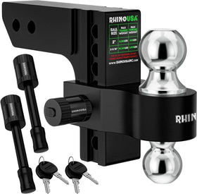 Rhino USA 8In Heavy Duty Drop Hitch - 2.5In (Black)