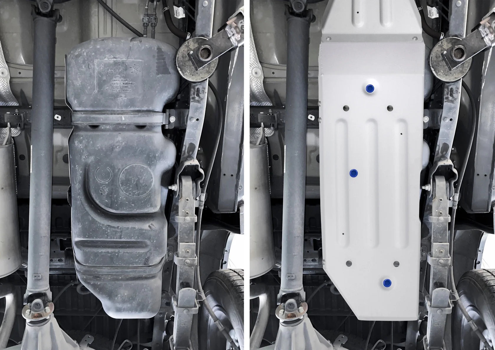 RIVAL Aluminum Gas Tank Skid Plate 2016-2023 Toyota Tacoma 3rd Gen Including TRD Offroad 5-Foot Bed Only - 0