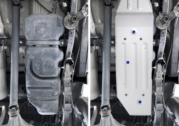 RIVAL Aluminum Gas Tank Skid Plate 2016-2023 Toyota Tacoma 3rd Gen Including TRD Offroad 5-Foot Bed Only