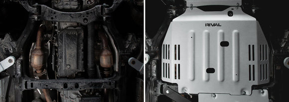 RIVAL Aluminum Transmission Catalytic Converter Skid Plate Toyota Tundra CrewMax V6 2021-2025