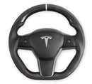 Rekudo Carbon Fiber Steering Wheel For Tesla Model 3 - With Leather Grips-1