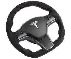 Rekudo Alcantara Wrapped Steering Wheel For Tesla Model 3 - 0