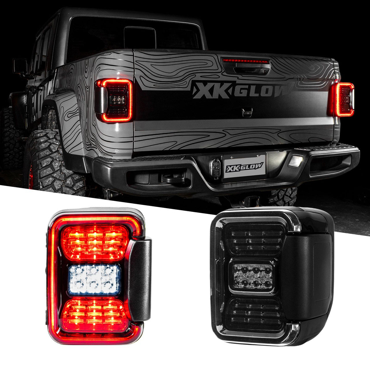 XK Glow Jeep JT Gladiator LED Taillight w/ Smoked Lens