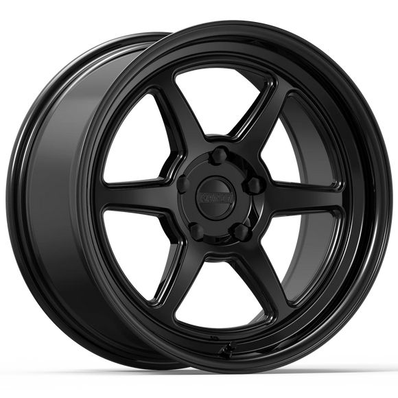 Kansei K14B Roku 18x9.5in / 5x110 BP / 22mm Offset / 73.1mm Bore - Gloss Black Wheel
