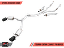 AWE Touring Edition Exhaust for Audi B9 RS 5 - Resonated for Performance Catalysts - Diamond Black RS-style Tips-9