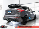 AWE Touring Edition Cat-back Exhaust for Ford Focus RS- Resonated - Chrome Silver Tips-8