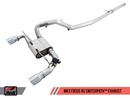 AWE SwitchPath™ Cat-back Exhaust (with Remote) for Ford Focus RS - Chrome Silver Tips-7