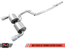 AWE Touring Edition Cat-back Exhaust for Ford Focus RS- Resonated - Chrome Silver Tips-4