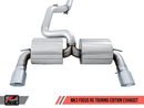 AWE Touring Edition Cat-back Exhaust for Ford Focus RS- Resonated - Chrome Silver Tips-3