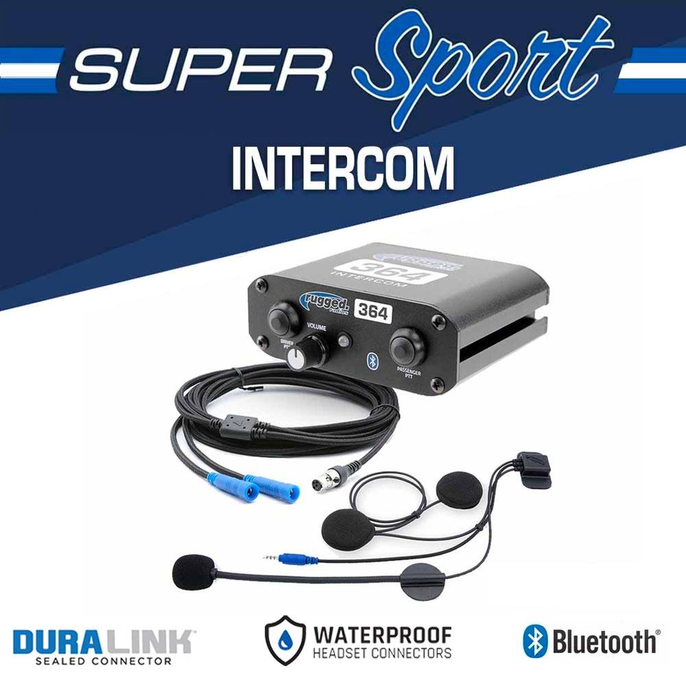 Rugged Radios 2 Person - 364 Super Sport - Communication Intercom System with Helmet Kits