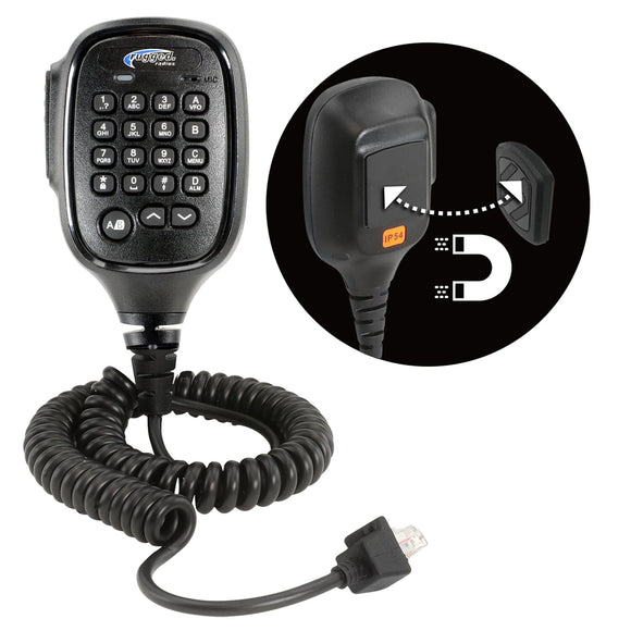 Rugged Radios Hand Mic for RDM-DB Mobile Radios with Scosche Surface Magnetic Mount