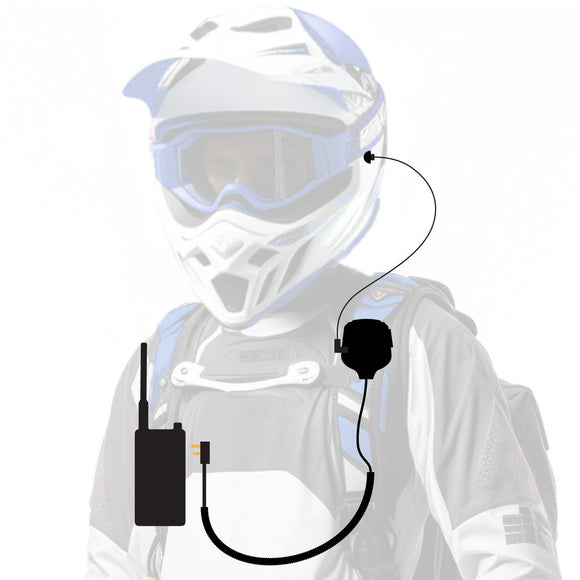 Rugged Radios PATROL Moto Kit - Ear Piece and Hand Mic With GMR2 PLUS - GMRS Radio