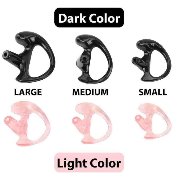 Rugged Radios Rubber Ear Mold Buds for Acoustic Tubes Left Ear / Light Color