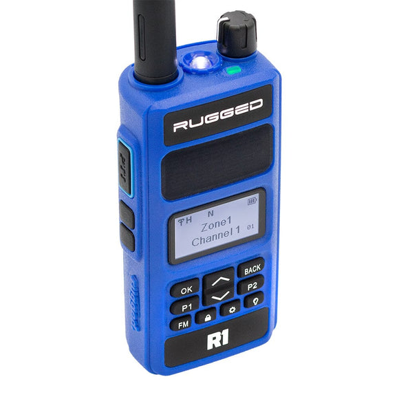 Rugged Radios Rugged R1 - Business Band Two Way Handheld Radio - Digital and Analog Blue