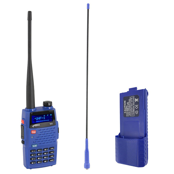 Rugged Radios BUNDLE - Rugged V3 - Handheld Radio with Long Range Antenna and High Capacity Battery