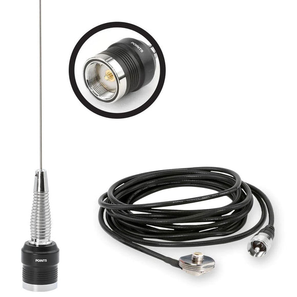 Rugged Radios GMRS / UHF No Ground Plane (NGP) Whip Antenna Kit & NMO Mount