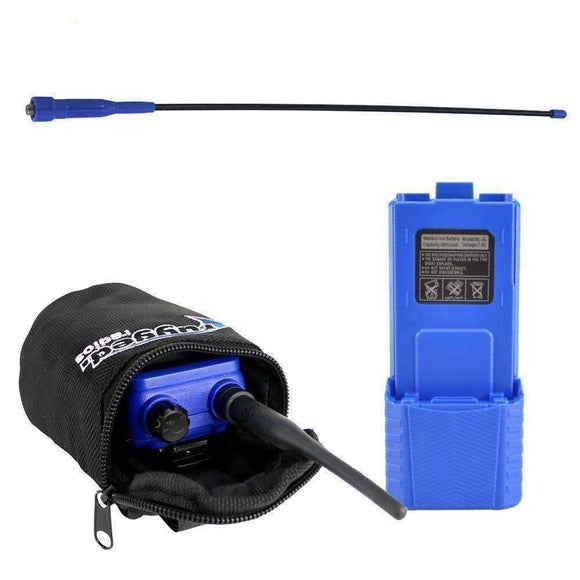 Rugged Radios V3 / RH5R Long Range Upgrade Kit - XL Battery Go Further Antenna & Radio Bag