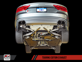 AWE Touring Edition Exhaust for Audi C7 S7 4.0T - Polished Silver Tips - 0