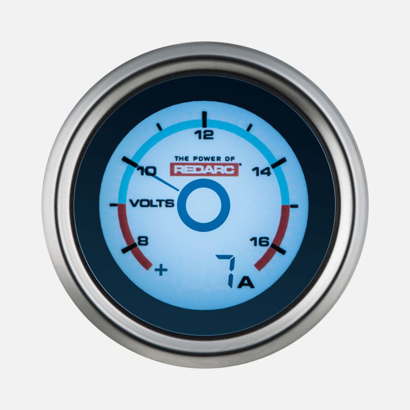 REDARC Single Battery Voltage Gauge w/Optional Current Display - 52mm