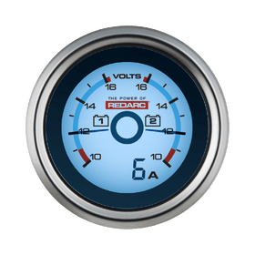 REDARC Dual Battery Voltage Gauge w/Optional Current Display - 52mm - 0