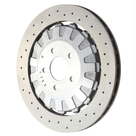 SHW 15-19 Ford Mustang GT350 5.2L (Up to 2/4/2019) Rear Cross-Drilled LW Brake Rotor (FR3Z2C026C)
