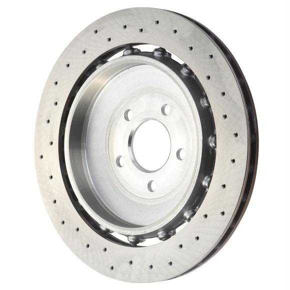 SHW 15-19 Ford Mustang GT350 5.2L (Up to 2/4/2019) Rear Cross-Drilled LW Brake Rotor (FR3Z2C026C)