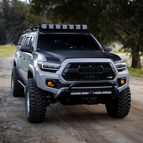 Cali Raised 16-23 Toyota Tacoma Stealth Bumper - Bull Bar / 32In Led Bar Combo