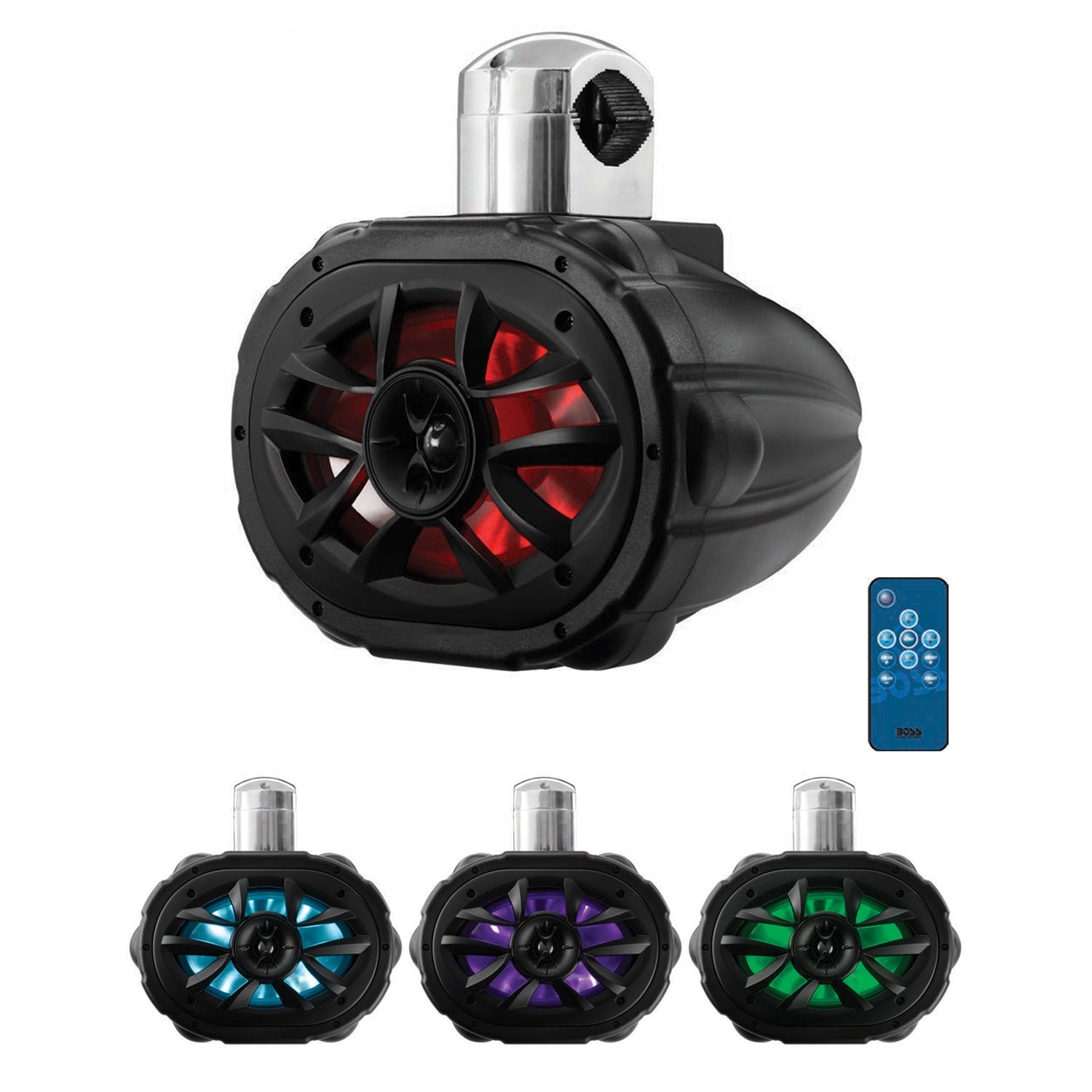 Boss Audio Systems 6 x 9In ATV UTV Marine Waketower Stereo Speakers - RGB Illumination - 0