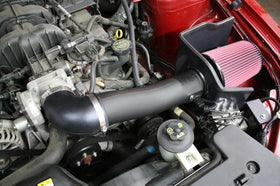 JLT 05-09 Ford Mustang V6 Series 2 Black Textured Cold Air Intake Kit w/Red Filter - Tune Req