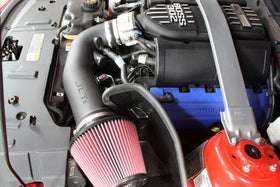 JLT 11-14 Ford Mustang GT Series 2 Black Textured Cold Air Intake Kit w/Red Filter - Tune Req - 0