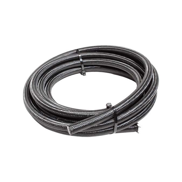 Snow Performance 12 Black Nylon Braided Stainless PTFE Hose - 15ft