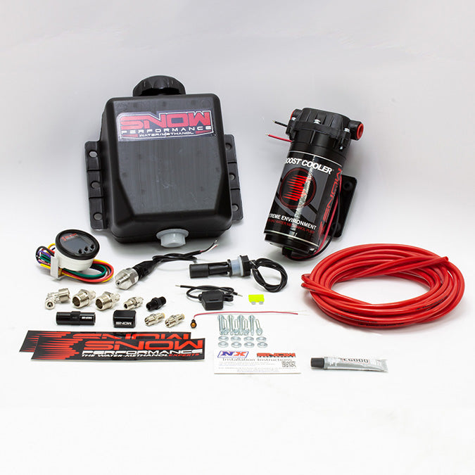 Stage 2.5 Boost Cooler Forced Induction Progressive Water-Methanol Injection Kit (Red High Temp Nylon Tubing, Quick-Connect Fittings)