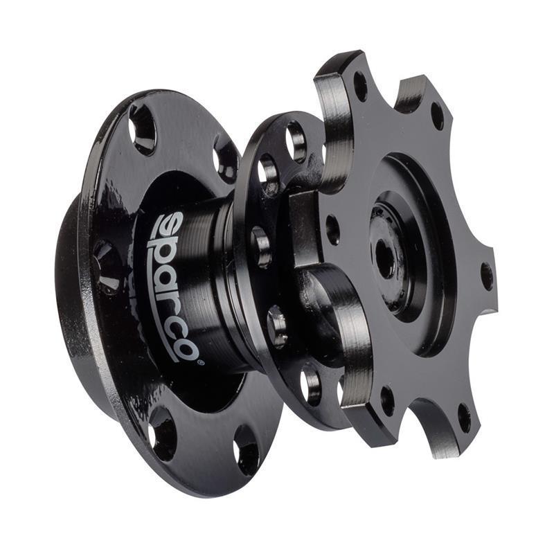 Sparco Black Aluminum Zero Play Quick Disconnect Steering Wheel