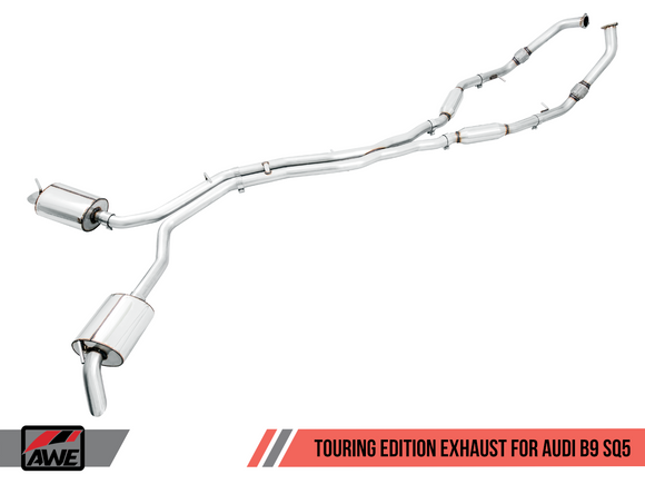 AWE Touring Edition Exhaust for Audi B9 SQ5 - Resonated - No Tips (Turn Downs)