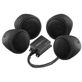 Boss Audio Systems Motorcycle Speaker Amplifier/ Bluetooth/ 3in Speakers 2 Pair- Black - 0