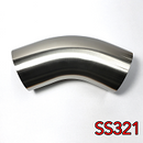 Stainless Bros 2.5in SS321 45 Deg Mandrel Bend Elbow - 1D Radius 16GA/.065in Wall (Leg)-1