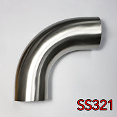 Stainless Bros 2.13in SS321 90 Deg Mandrel Bend Elbow - 1.5D Radius 16GA/.065in Wall (Leg)