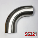 Stainless Bros 2in SS321 1.50in Diameter 1D / 3in CLR 16 Gauge 90 Degree Elbow w/Leg Mandrel Bend-1