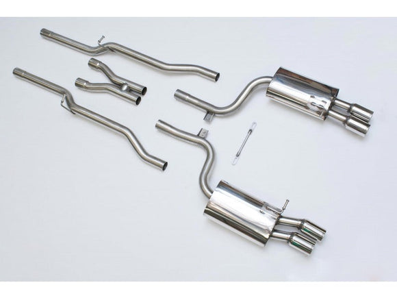 MILLTEK CAT-BACK AUDI S4 2004 2009 NON-RESONATED / QUAD 76.2MM TAILPIPES
