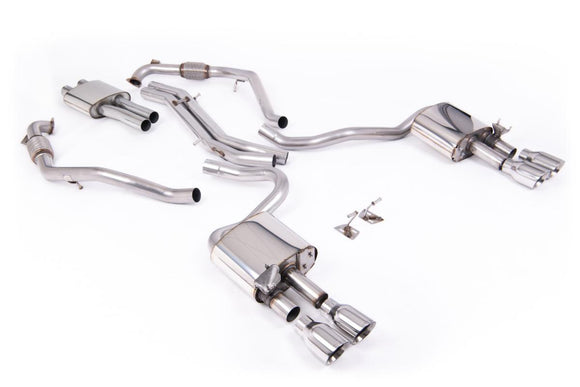 MILLTEK EXHAUST - CAT BACK RESONATED WITH QUAD GT-100 POLISHED TRIMS