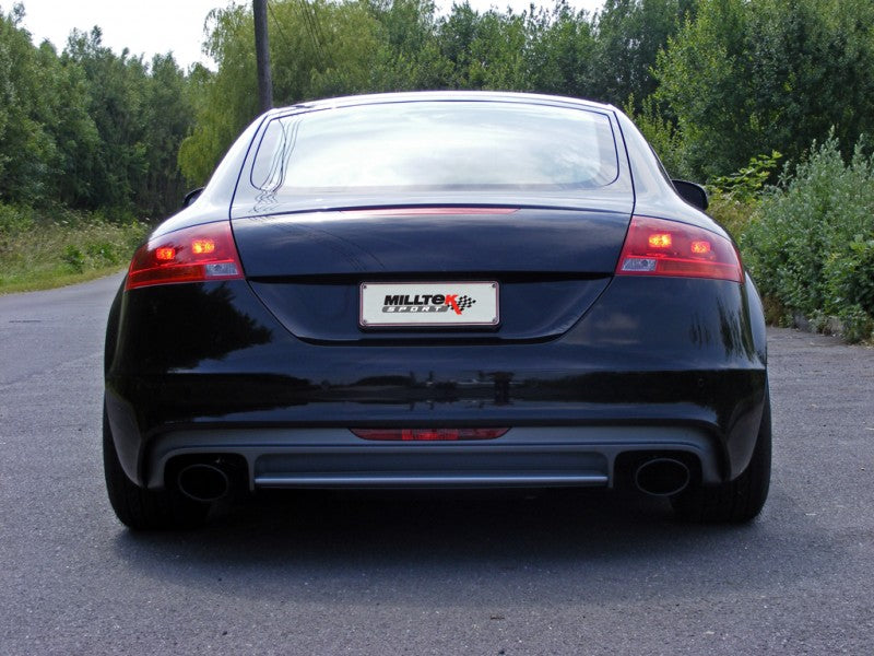Milltek Cat Back - Ceramic Coated Satin Black Dual Oval Tips - MK2 TT 2.0T 2WD 2008-2011