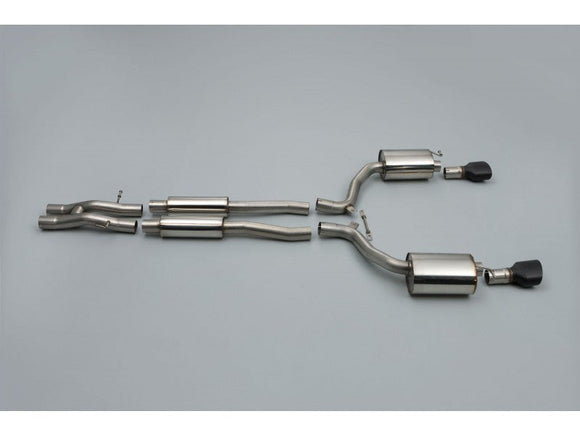 MILLTEK CAT-BACK AUDI RS6 2008 2010 CERAMIC-COATED BLACK SATIN DUAL-OVAL TRIMS