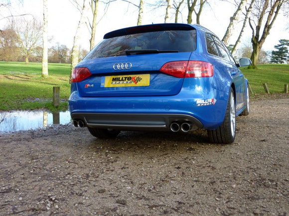 MILLTEK CAT-BACK AUDI S4 2009 2012 EC-APPROVED. QUAD POLISHED TIPS.