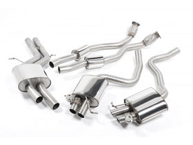 MILLTEK CAT-BACK AUDI RS5 2010 2015 RESONATED (QUIETER). USES OE TAILPIPE TRIMS