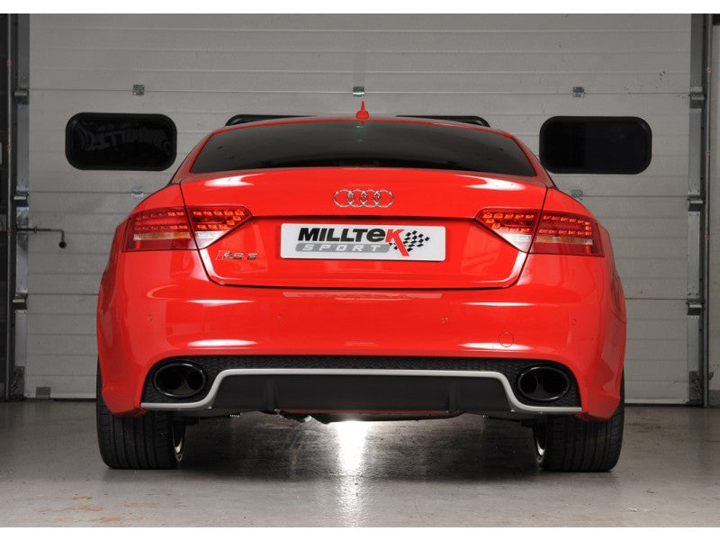 MILLTEK CAT-BACK AUDI RS5 2010 2015 RESONATED (QUIETER). USES OE TAILPIPE TRIMS