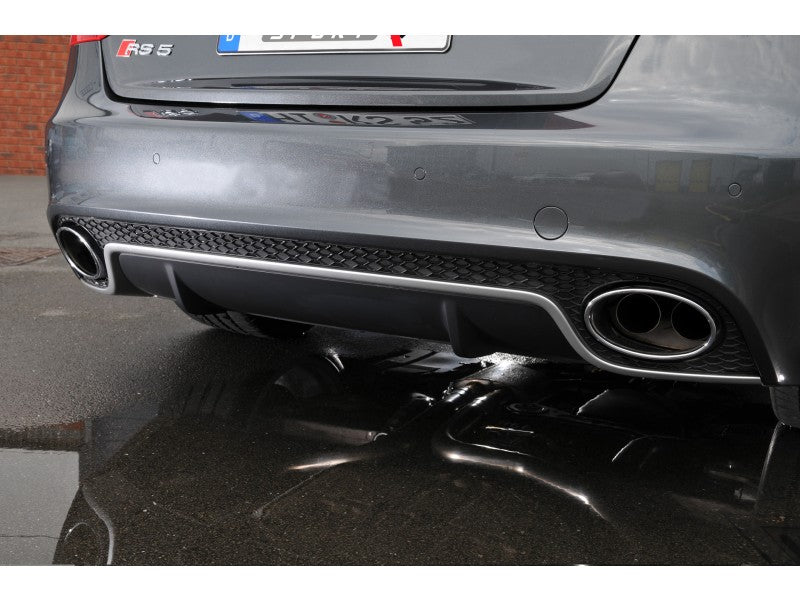 MILLTEK CAT-BACK AUDI RS5 2010 2015 RESONATED (QUIETER). USES OE TAILPIPE TRIMS