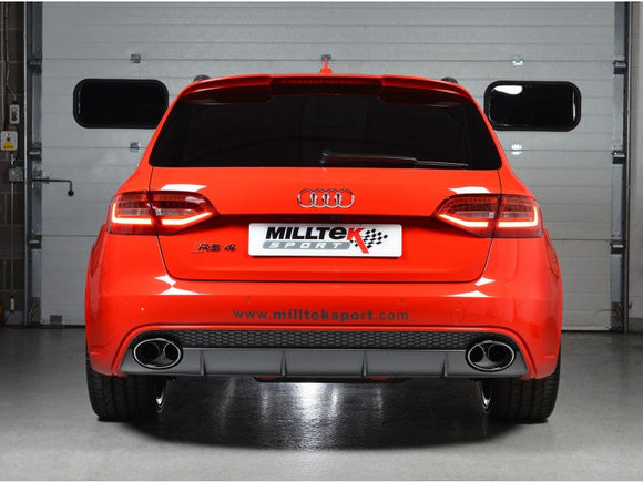 MILLTEK CAT-BACK AUDI RS4 2012 2020 RESONATED (QUIETER). USES OE TAILPIPE TRIMS
