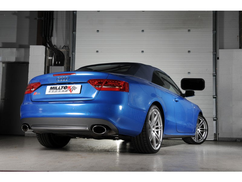 MILLTEK CAT-BACK AUDI S5 2009 2011 EC-APPROVED. DUAL POLISHED OVAL TIPS